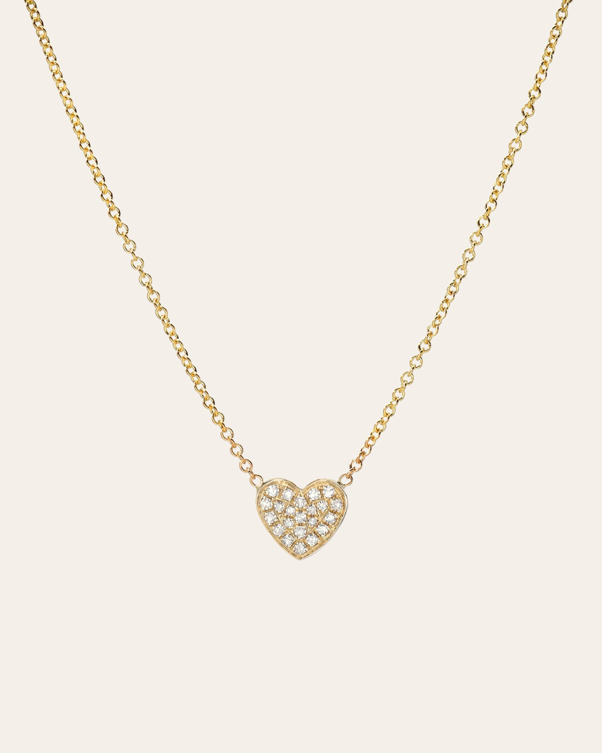 Zoe Lev Diamond Heart Necklace