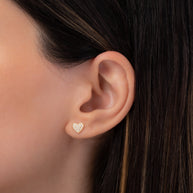 Zoe Lev Diamond Heart Stud Earrings