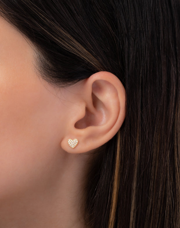 Zoe Lev Diamond Heart Stud Earrings