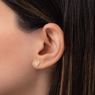 Zoe Lev Diamond Heart Stud Earrings