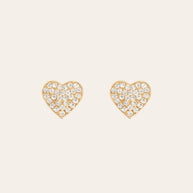 Zoe Lev Diamond Heart Stud Earrings