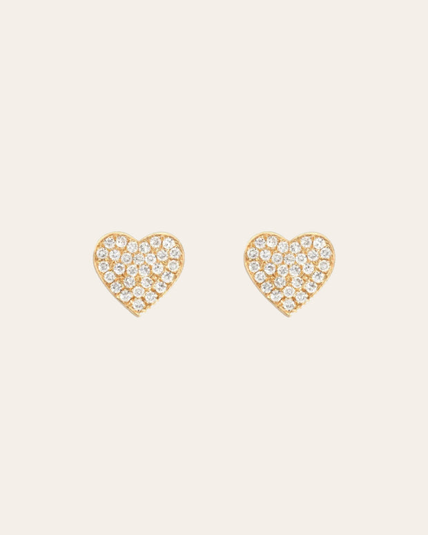 Zoe Lev Diamond Heart Stud Earrings