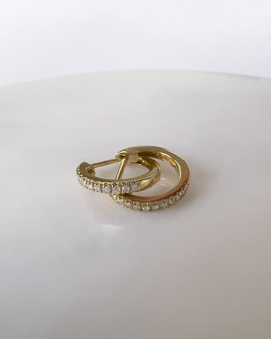 Zoe Lev Diamond Huggie Earrings