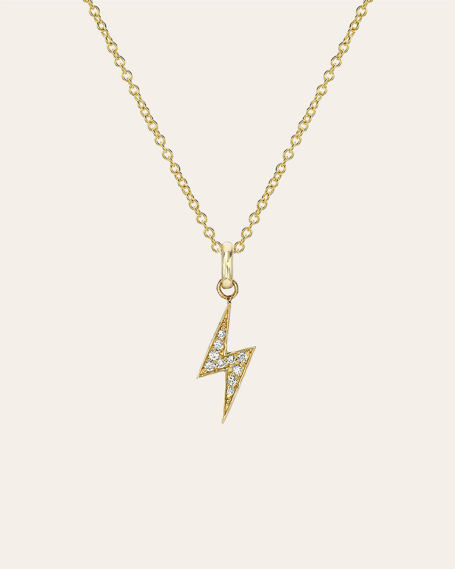 Zoe Lev Diamond Lightning Bolt Necklace