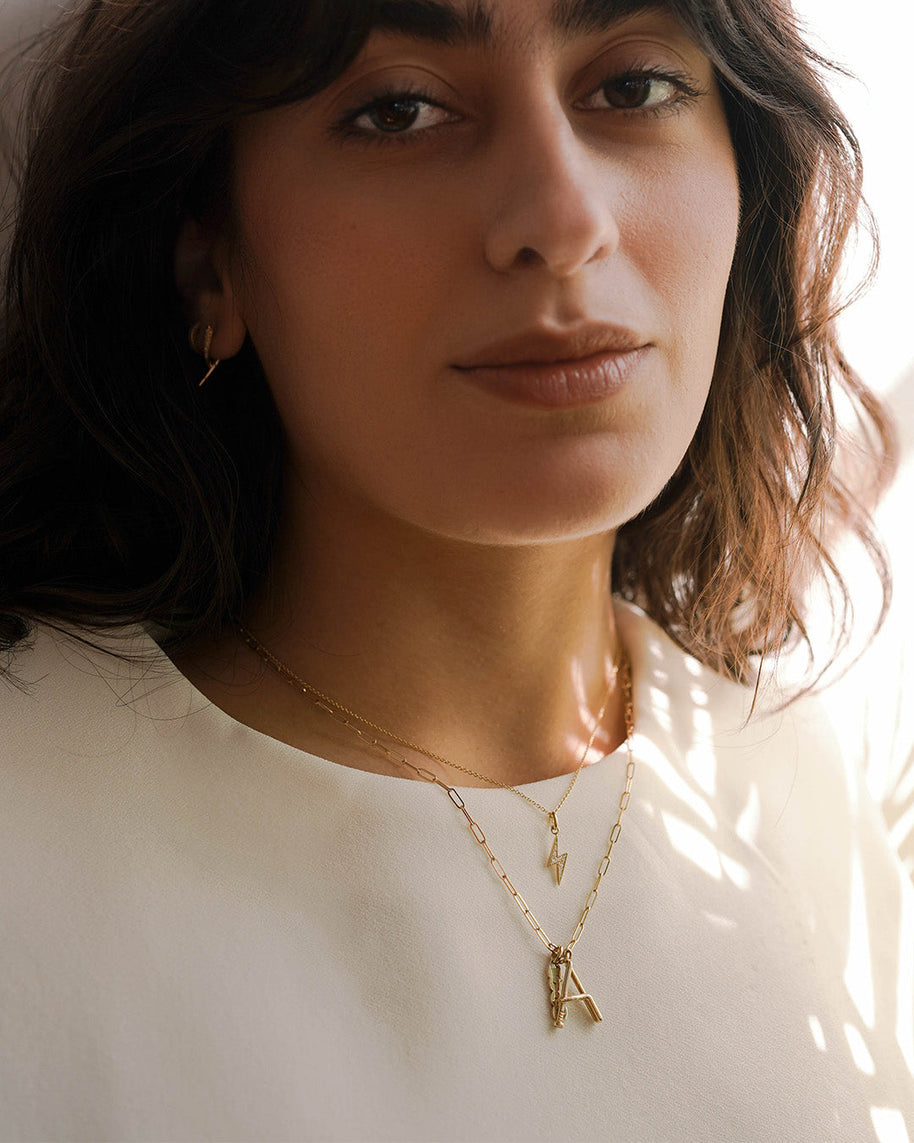 Zoe Lev Diamond Lightning Bolt Necklace