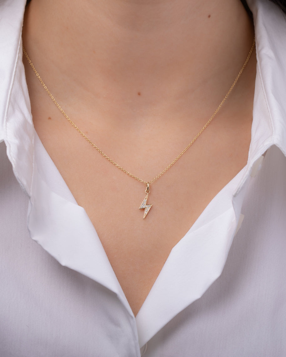 Zoe Lev Diamond Lightning Bolt Necklace