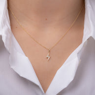 Zoe Lev Diamond Lightning Bolt Necklace