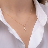Zoe Lev Diamond Lightning Bolt Necklace