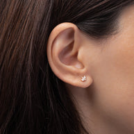Zoe Lev Diamond Lotus Stud Earrings