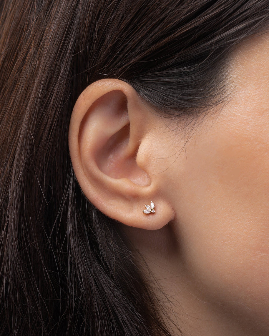 Zoe Lev Diamond Lotus Stud Earrings