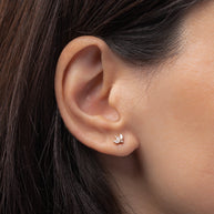 Zoe Lev Diamond Lotus Stud Earrings