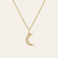 Zoe Lev Diamond Moon Necklace