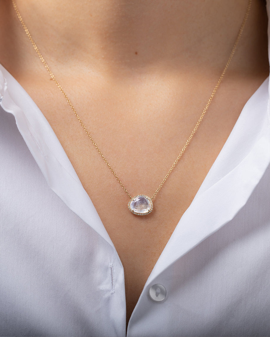 Zoe Lev Diamond Moonstone Necklace
