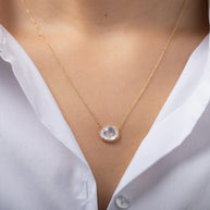 Zoe Lev Diamond Moonstone Necklace