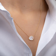 Zoe Lev Diamond Moonstone Necklace