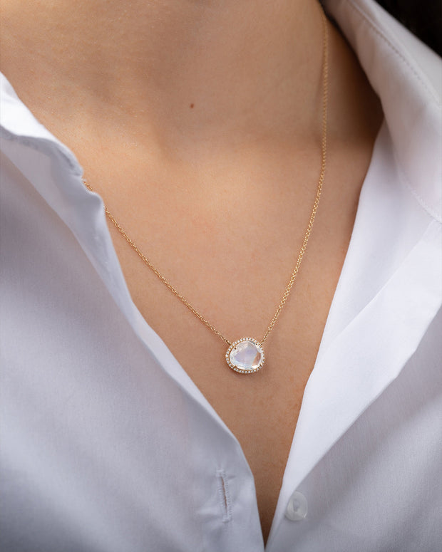 Zoe Lev Diamond Moonstone Necklace