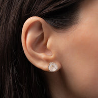 Zoe Lev Diamond Moonstone Stud Earrings