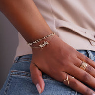 Zoe Lev 14k Gold Large Paper Clip Chain Bracelet