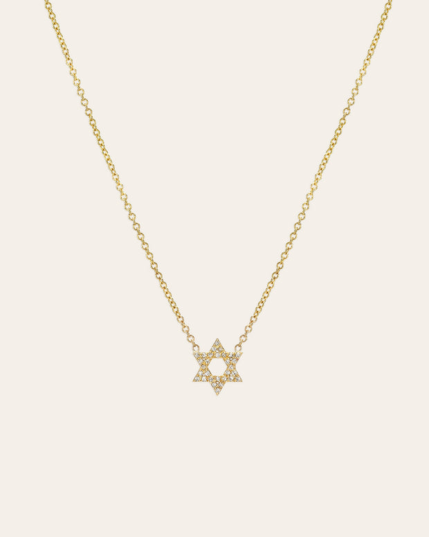 Zoe Lev Diamond Open Star Of David Necklace
