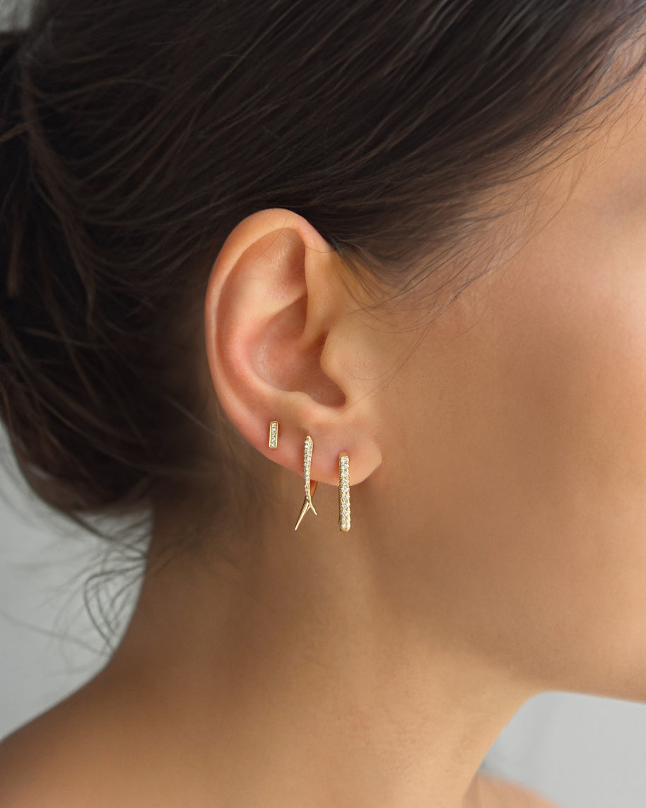 Zoe Lev Diamond Oval Hoop Earrings