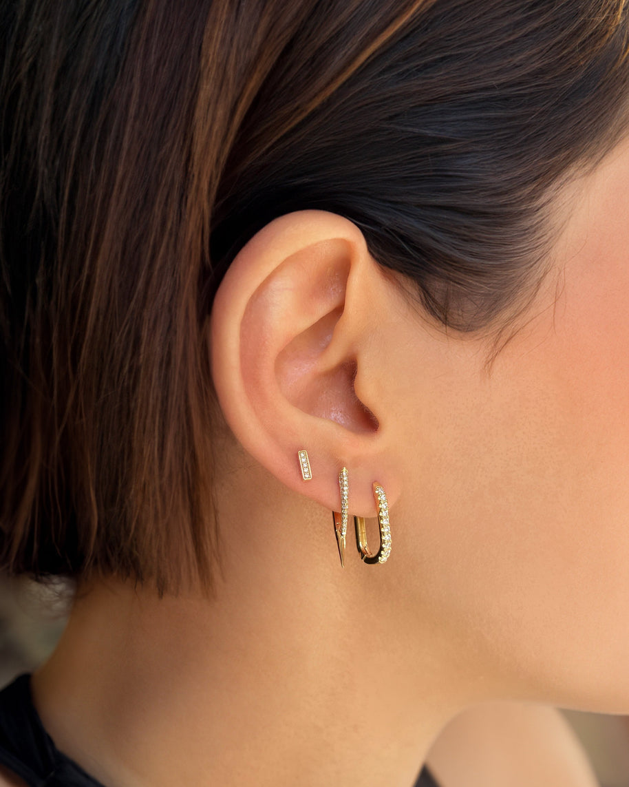 Zoe Lev Diamond Oval Hoop Earrings