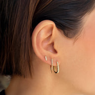 Zoe Lev Diamond Oval Hoop Earrings