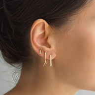 Zoe Lev Diamond Oval Hoop Earrings