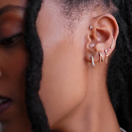 Zoe Lev Diamond Split Huggie Earrings