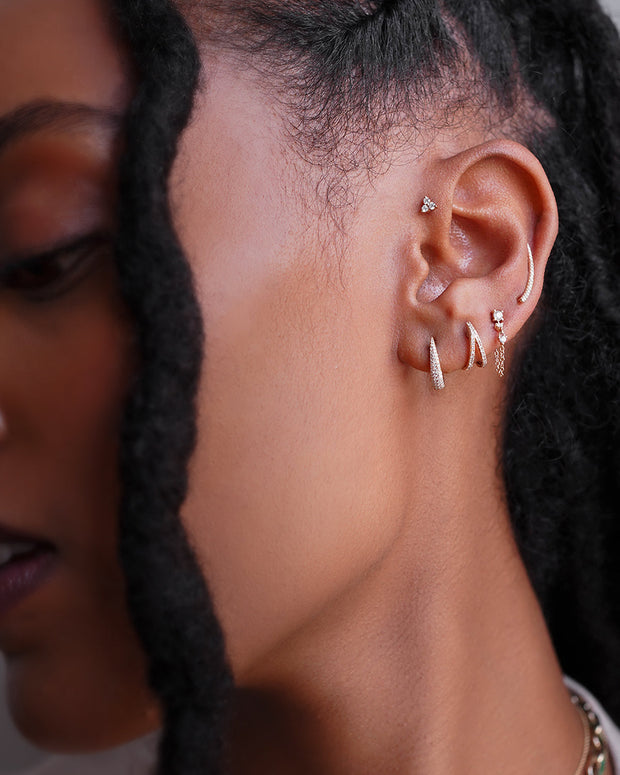 Zoe Lev Diamond Split Huggie Earrings