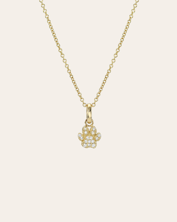 Zoe Lev Diamond Paw Necklace