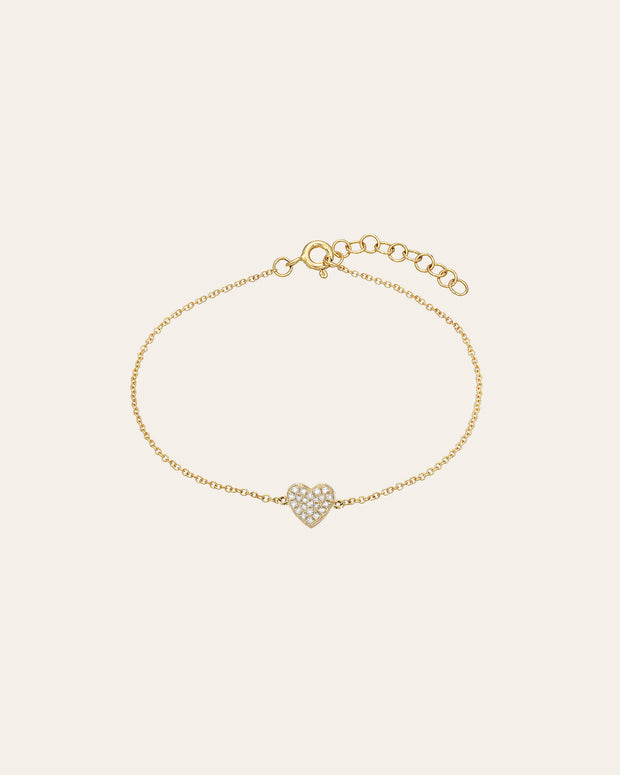 Zoe Lev Diamond Heart Bracelet