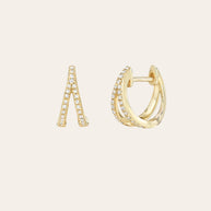 Zoe Lev Diamond Split Huggie Earrings