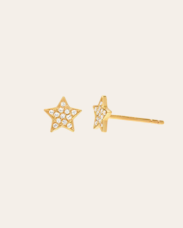 Zoe Lev Diamond Star Stud Earrings