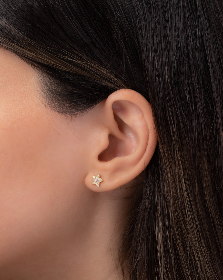 Zoe Lev Diamond Star Stud Earrings