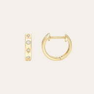 Zoe Lev Diamond Starburst Huggie Earrings