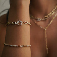Zoe Lev 14k Gold Large Open Link Chain Bracelet With Diamond Toggle