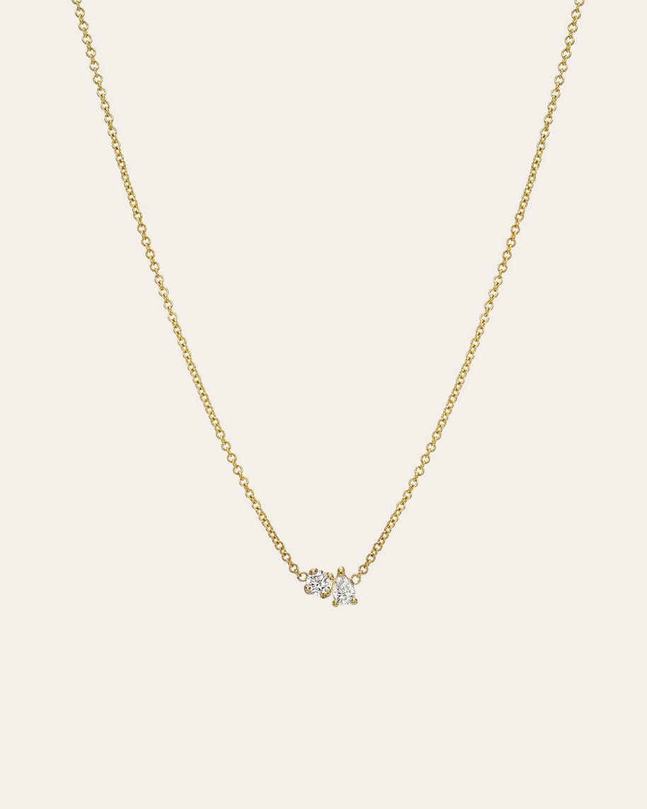 Zoe Lev Diamond Toi Et Moi Necklace