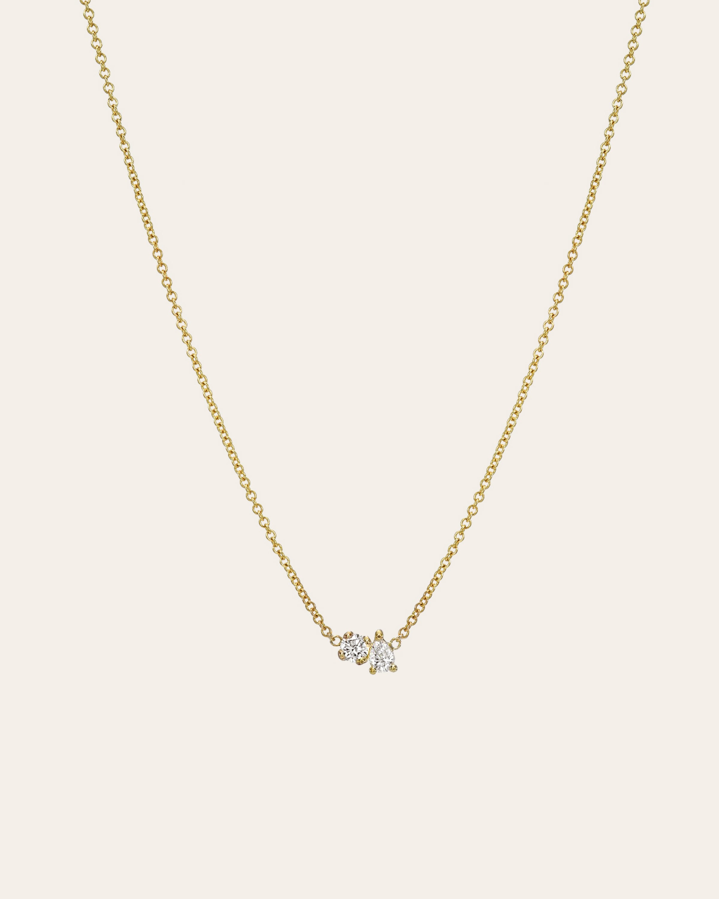 Zoe Lev Diamond Toi Et Moi Necklace