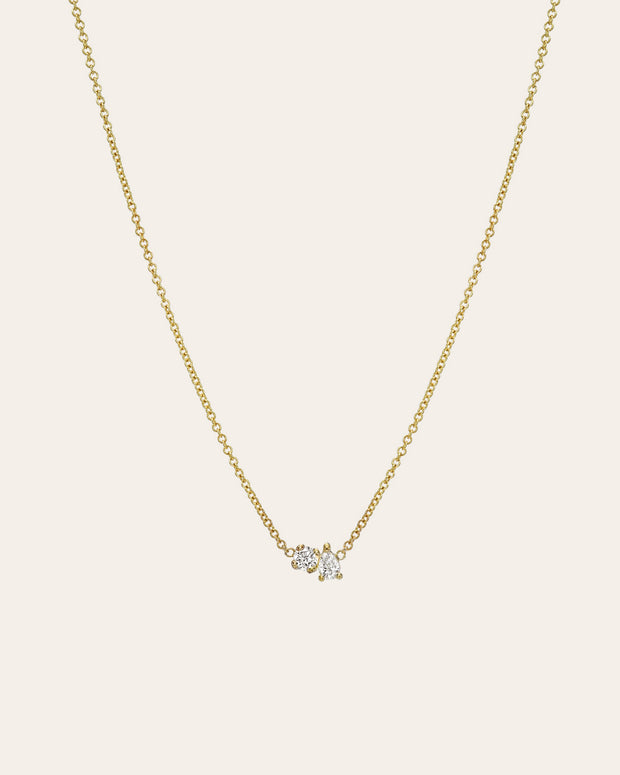 Zoe Lev Diamond Toi Et Moi Necklace
