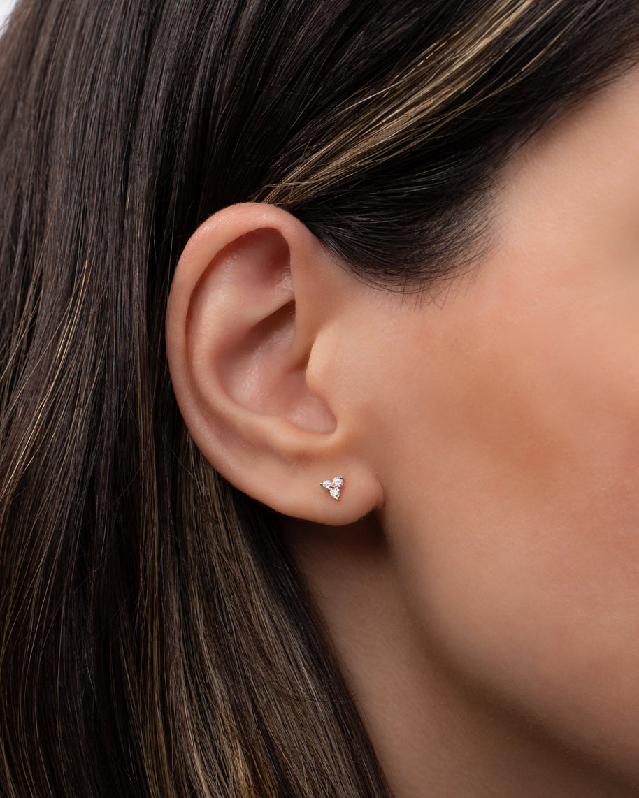 Zoe Lev Diamond Trio Stud Earrings