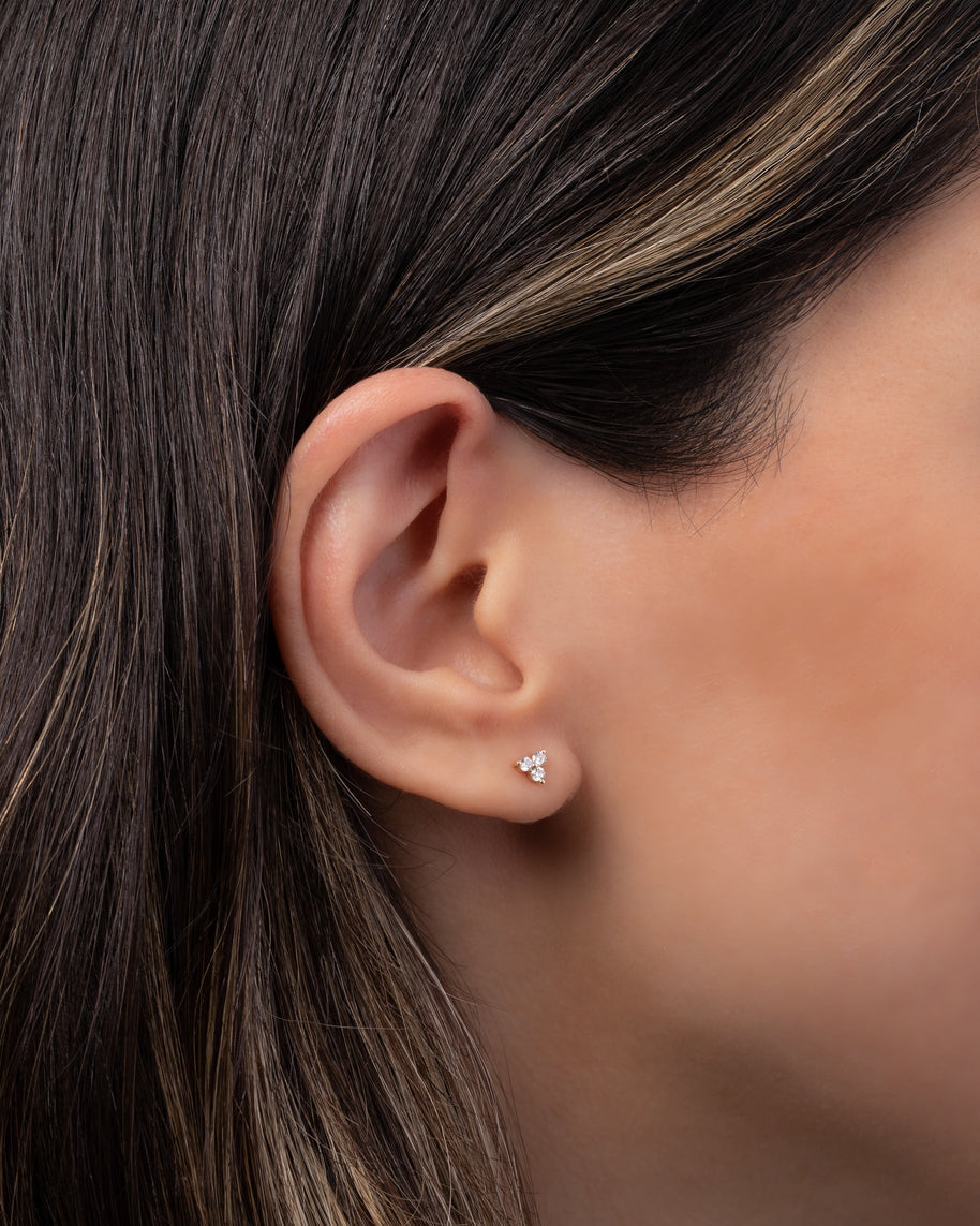 Zoe Lev Diamond Trio Stud Earrings