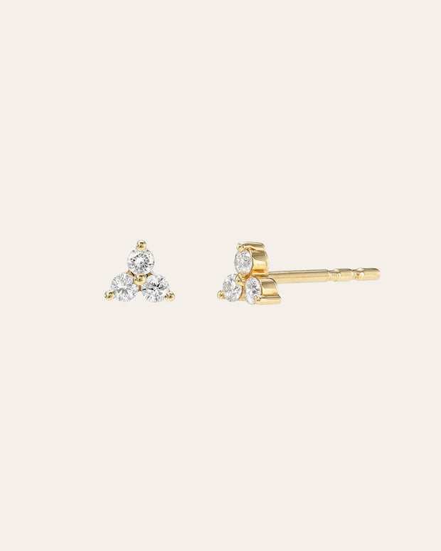 Zoe Lev Diamond Trio Stud Earrings