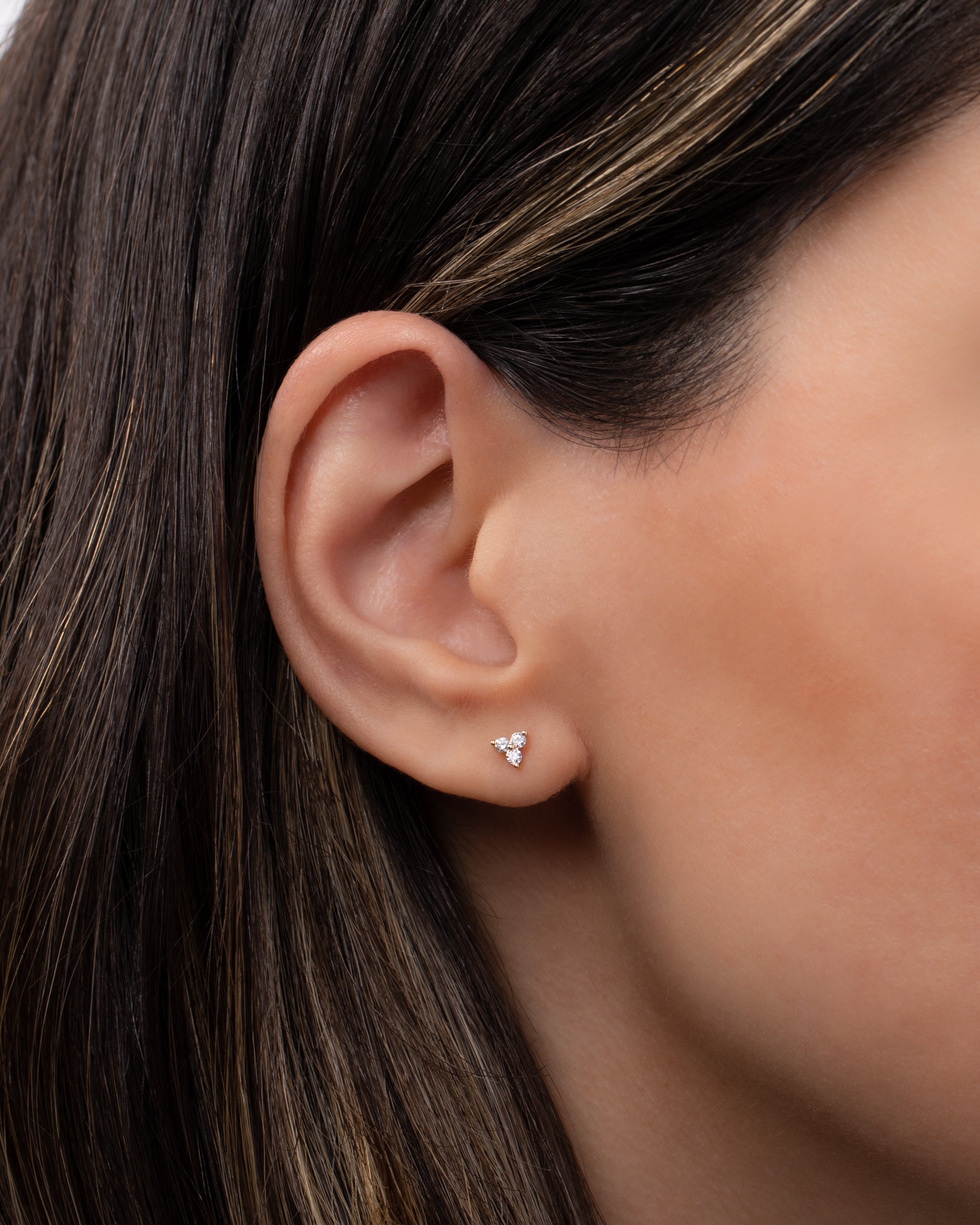 Zoe Lev Diamond Trio Stud Earrings