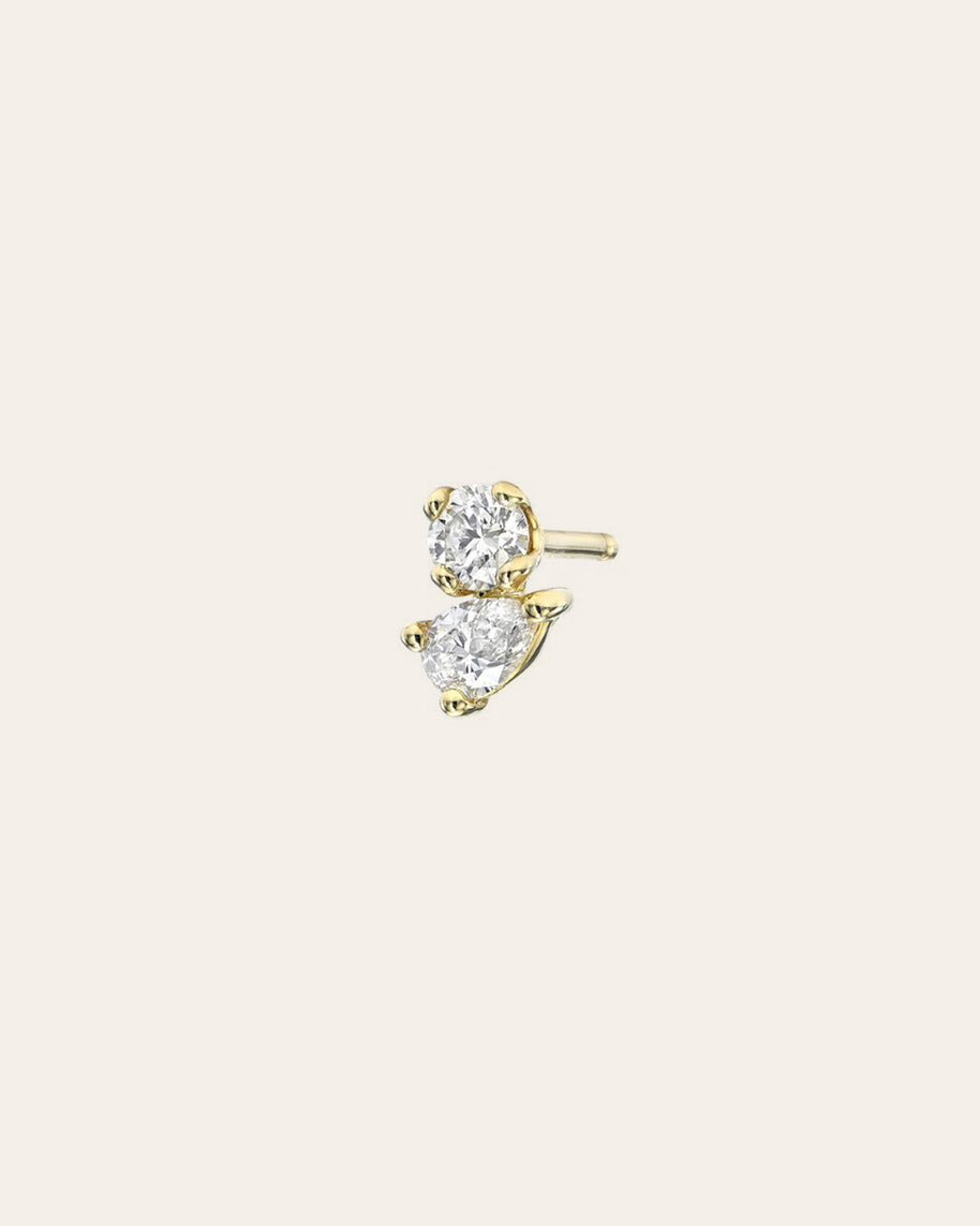 Zoe Lev Diamond Toi Et Moi Stud Earrings