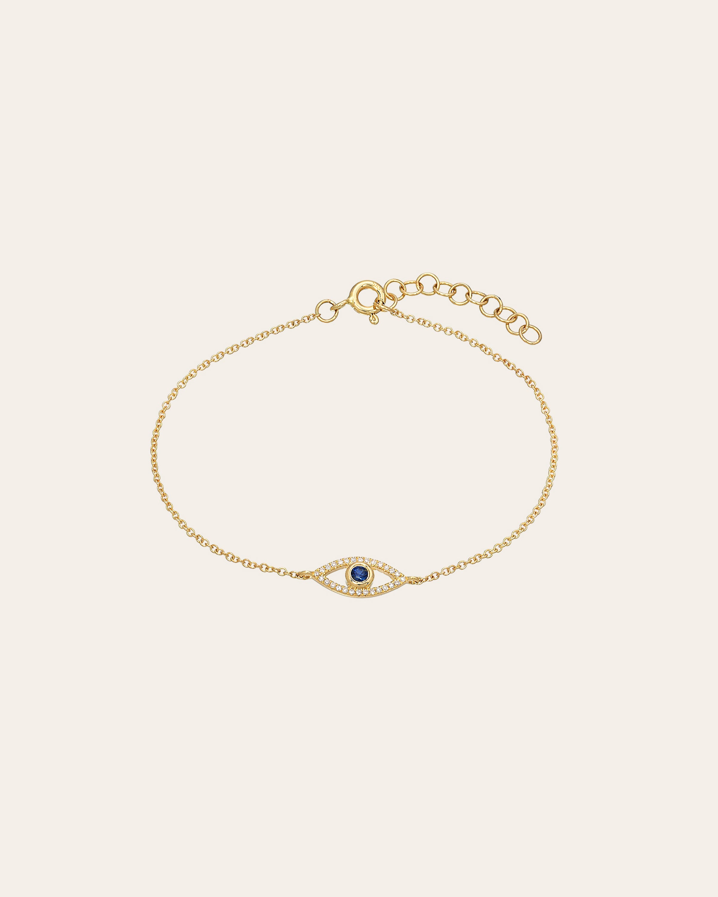 Zoe Lev Diamond And Sapphire Evil Eye Bracelet