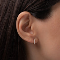 Zoe Lev Double Diamond Huggie Earrings