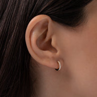 Zoe Lev Double Diamond Huggie Earrings