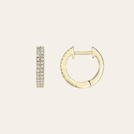 Zoe Lev Double Diamond Huggie Earrings
