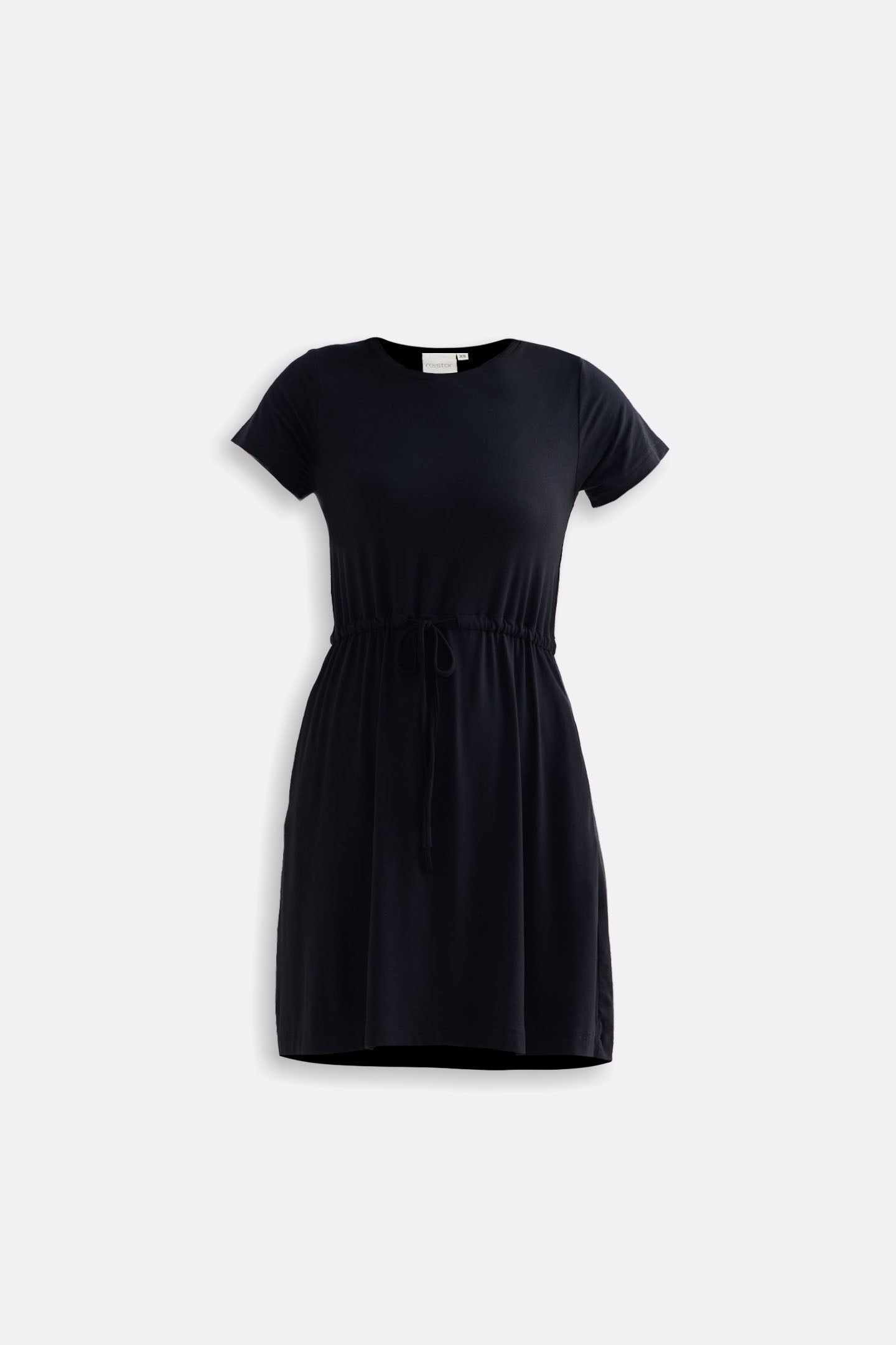 Reistor Drawstring Short T-shirt Dress in Black