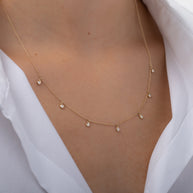 Zoe Lev Drop Bezel Diamond Shaker Necklace
